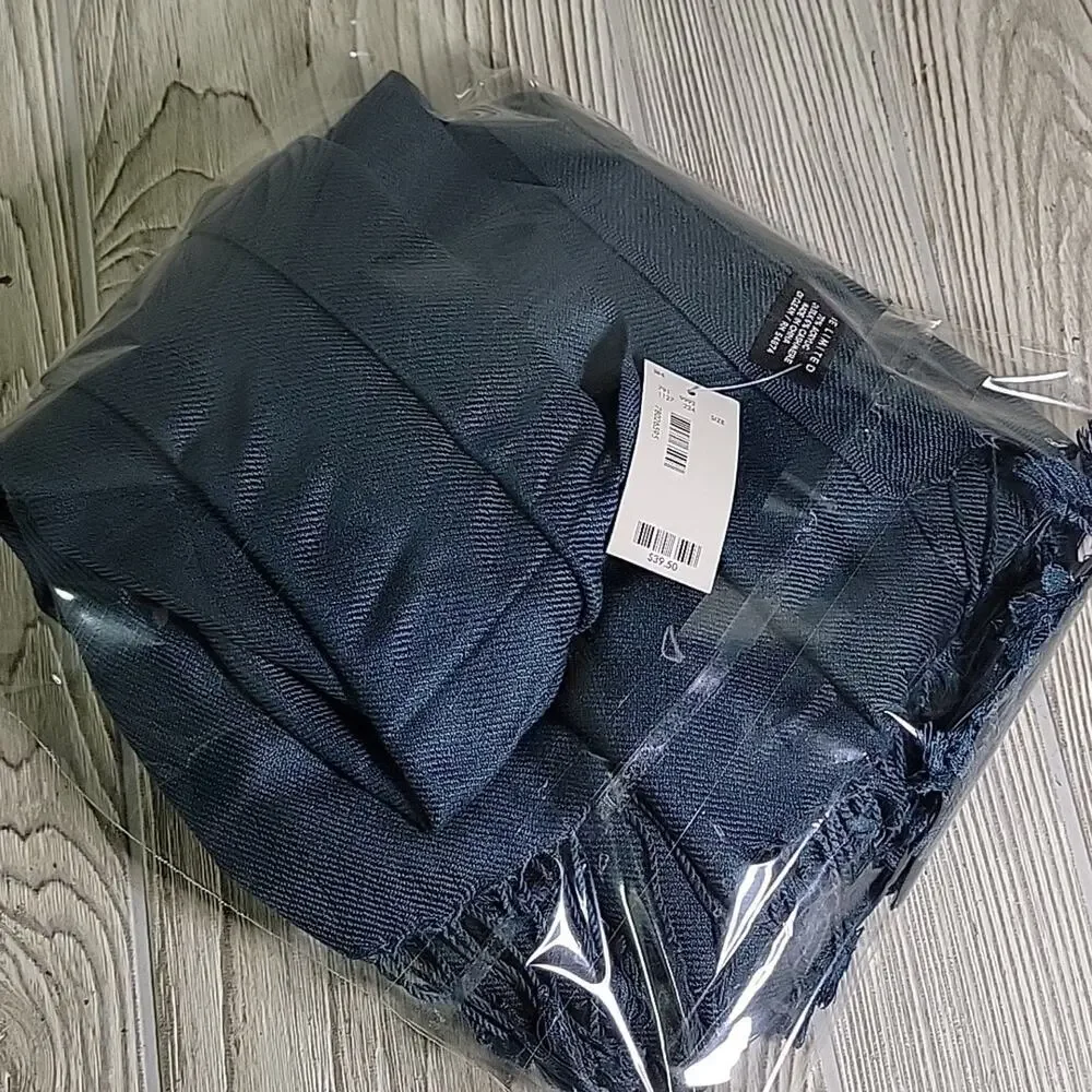The Limited Silk Cashmere Blend Blue Scarf NWT